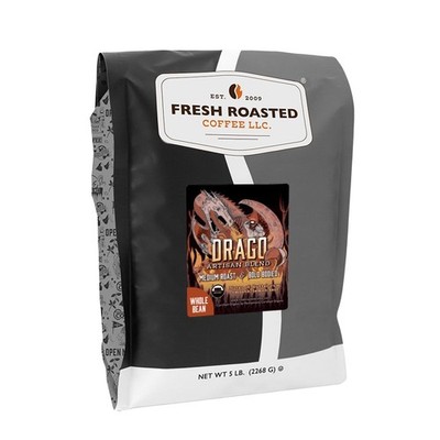 , Organic Drago Café Blend Whole Bean Coffee, Medium Roast, USDA Organic, Kos...