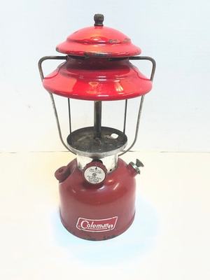 #ad Vintage Coleman Red Single Mantle Lantern 200A No globe Part or Repair $35.95