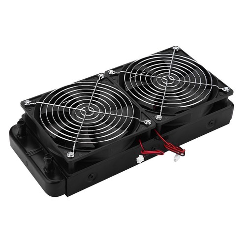 240Mm Computer Cpu Water Cooling Cooler Heat Row Radiator With Dual Fan 18 T HLF - Photo 3/12