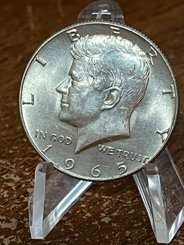 1965 Kennedy Half Dollar, A/U Uncirculated Beautiful 40% Silver Coin # 2108