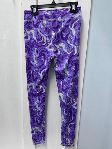 PREOWNED GIRLS CHAMPION AUTHENTIC ATHLETICWEAR LEGGING PURPLE SWIRL SIZE 14/16 - Picture 2 of 4