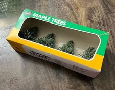 Vintage Life-Like Products Evergreen Trees Pack of 4 Torn Plastic