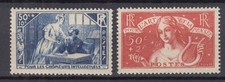 Timbres France 1935 Chômeurs intellectuels Yvert N°307-308 neufs** MNH