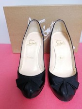 Rare Christian Louboutin Black Leather Ribbon Heels Pumps 35 US 5 EU 35