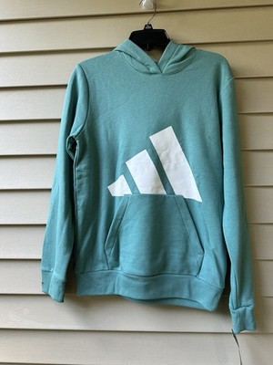 Adidas Boys' Pullover Hoodie Is Featured In A Teal Blue Color Size XL 14-16
