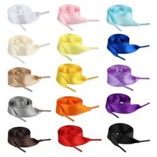 TXIN 15 Pairs Flat Satin Shoelaces Shoe Laces Silk Ribbon Small, Multicolor