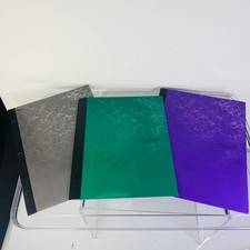 LOT 3 Grey Green Purple Five Star Active Pocket  Prong Portfolio NEW Mead