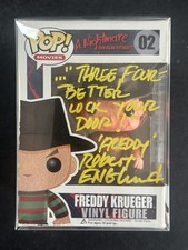 Robert Englund signed FUNKO #02 FREDDY KRUEGER 3, 4 lock your door auto JSA COA