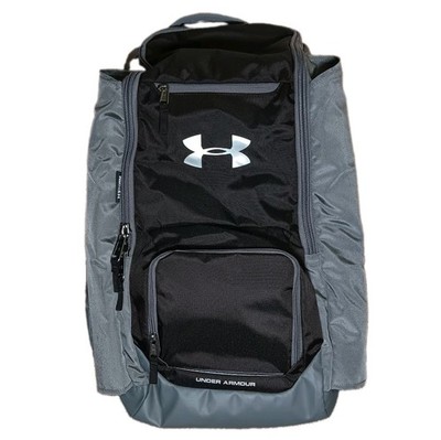 Under Armour Storm LAX Lacrosse Backpack Charged Gray Stick Pockets Divider Pads