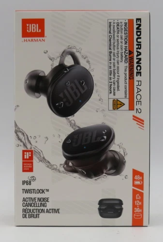 JBL Endurance Race 2 Waterproof True Wireless Sport Earbuds Black NEW SEALED