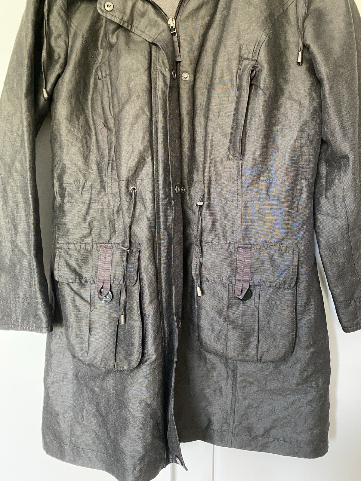 Per Una Shower Resistant women’s raincoat  Size 10 Grey image 2