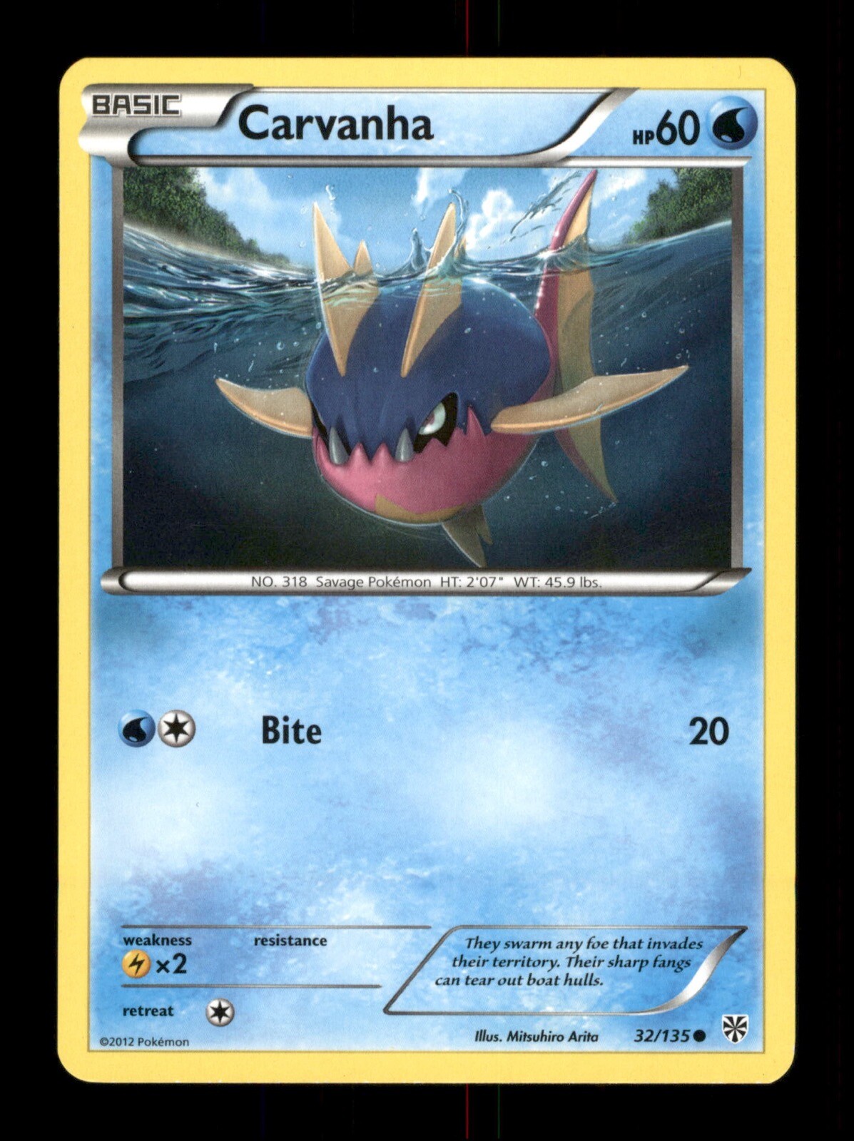 Carvanha 32/135 Non-Holo Nintendo  Pokemon Trading Card TCG 