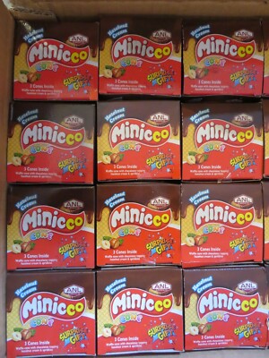 (12) Boxes ANL Choco Minicco Cone 3 Cones (.88 Oz) Per Box Hazelnut Cream Flavor