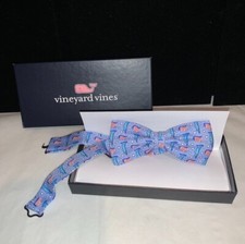 NEW Vineyard Vines Silk Bow Tie Statue Of Liberty In Box Patriotic America