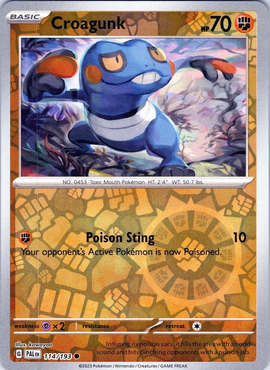 Pokemon - Croagunk 114/193 - Reverse Holo - Paldea Evolved - NM/M