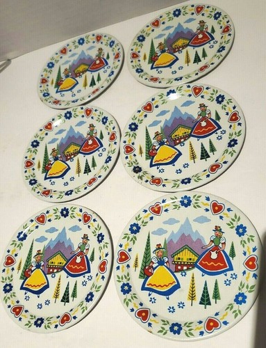 Vintage Ohio Art Tin Lithograph Childs Toy Tea Set Dutch Holland 27 Pcs - Picture 6 of 12