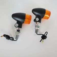 Bullet Motorcycle Turn Signals Black with Choice Of Lens Color