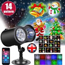 Christmas Halloween Projector Light In/Outdoor LED Laser Snowflake Lamp w/Remote