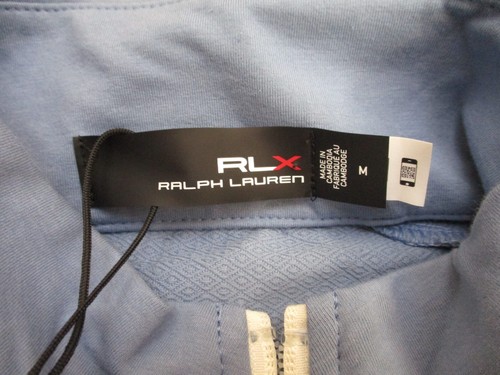 RLX Ralph Lauren Golf Full Zip Terry Vest Light Blue Pattern - Size Medium - Picture 9 of 14