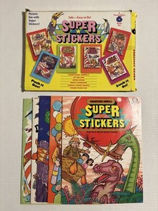 Vintage Super Stickers Activity Books (1982) 5 Book Lot ~ Incomplete *READ 👀