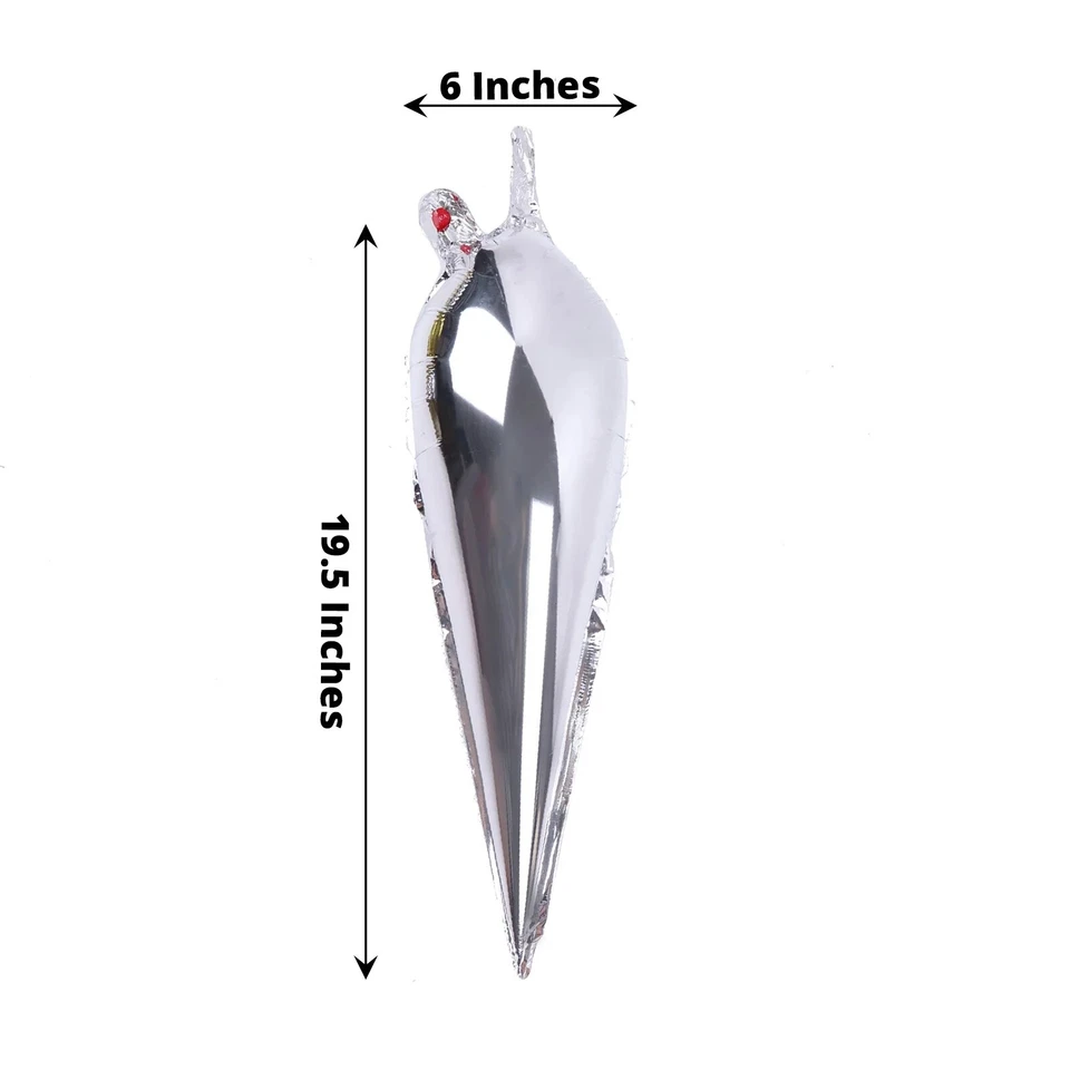 36 SILVER Metallic Cones Mylar Foil DIY Starburst BALLOONS Kit Party Decorations - Image 2 of 4