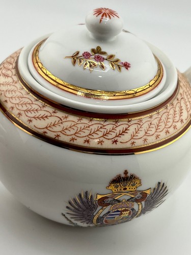 Antique Porcelain Sugar Bowl ~ Imperial Austrian Eagle ~ 19th Century - Picture 14 of 17