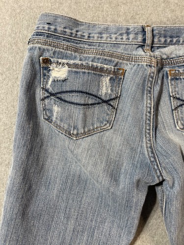 Abercrombie Fitch Jeans Youth Teens Girls 16 Distressed Light Wash Cropped - Picture 12 of 15