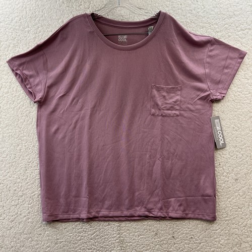 32 Degrees Cool Sleepwear T-Shirt Round Neck Short Sleeve Pocket Womens Size XXL
