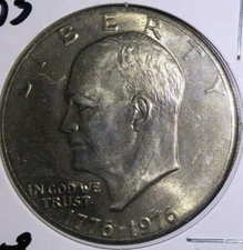 1976 - P Mint - Type 2 - Eisenhower "Ike" $1 Coin - USD