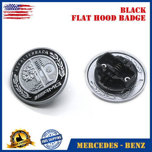 Affalterbach AMG Badge Silver Black Front hood Emblem 57mm For Mercedes Benz