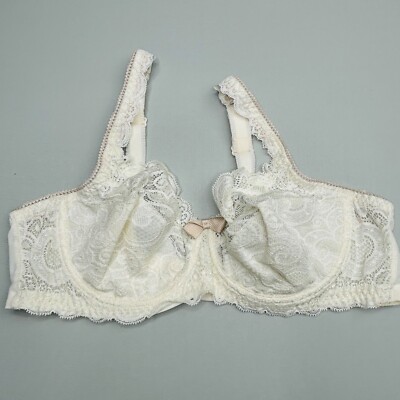 Playtex Bra 38C Underwire Ivory Lace Unlined Cups Adjustable