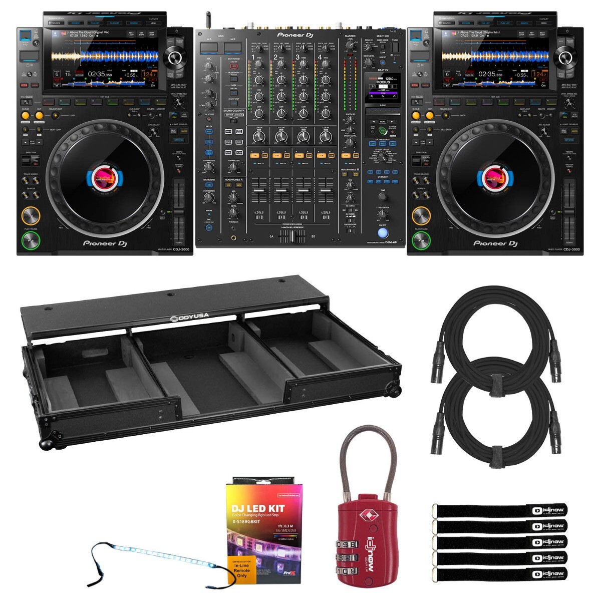 Pioneer DJ CDJ-3000 Multi Player with DJM-A9 Mixer - Black Coffin Case 1299090₽