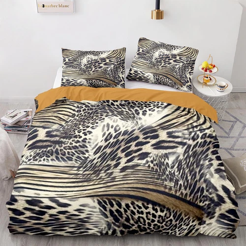 Wild Animal Doona Duvet Quilt Cover Set Leopard Print Tiger Girrafe Zebra Print - Picture 5 of 13