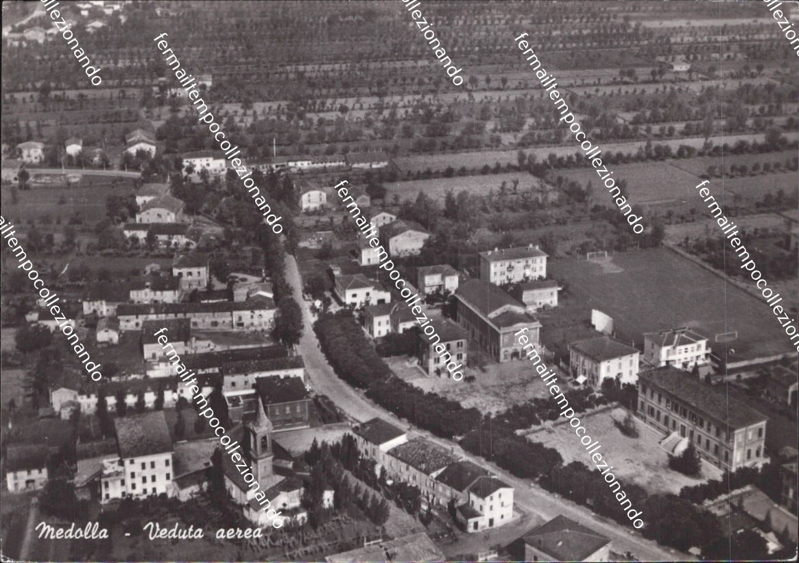 bh733 cartolina medolla veduta aerea provincia di modena emilia romagna