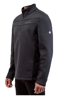 Spyder Men's Encore Half  Zip Fleece Jacket Black sz S