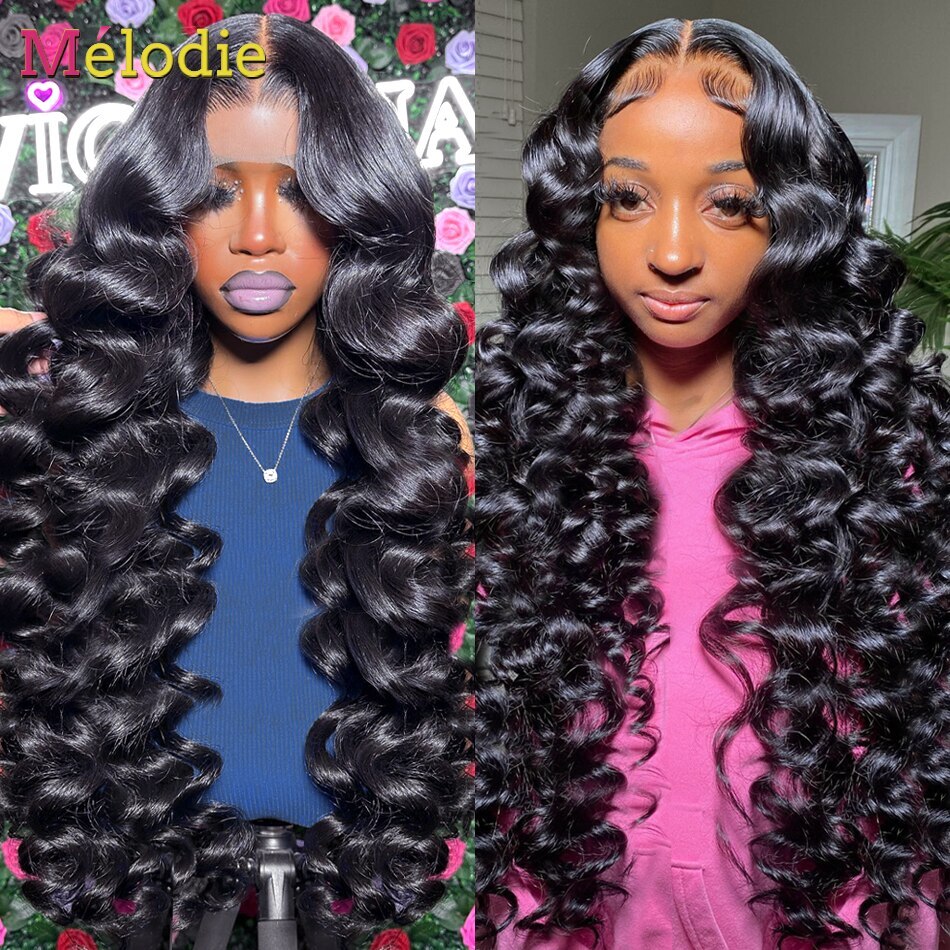 Loose Deep Wave Brazilian Human Hair Wig Glueless Transparent Lace Front for Women