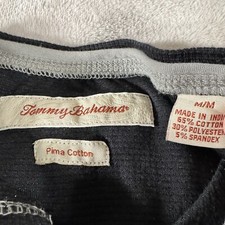 Tommy Bahama Shirt Henley Waffle Knit Thermal Pima Cotton Blend Long Sleeve Mens