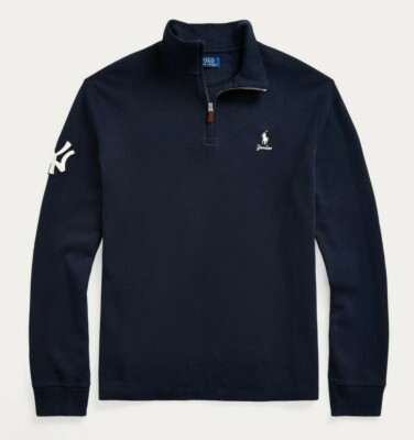 Polo Ralph Lauren NY Yankees MLB Quarter Zip Lt Ed Pony Logo Polo Ralph Lauren NY Yankees MLB Quarter Zip Lt Ed Pony Logo
