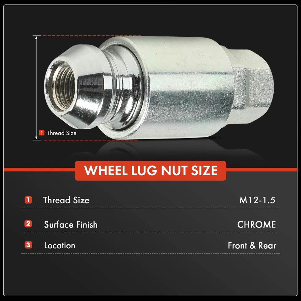 5x M12-1.5 Wheel Lug Nut for Lexus ES300h ES350 GX460 Mazda CX-5 CX-7 MX-5 MPV - Image 2 of 4