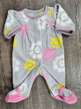 Baby Girl Clothes Nwot Child Mine Carter's Preemie Fleece Gray Floral Outfit