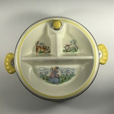 Vintage Baby Warming Plate, Divided, Nursery Rhymes