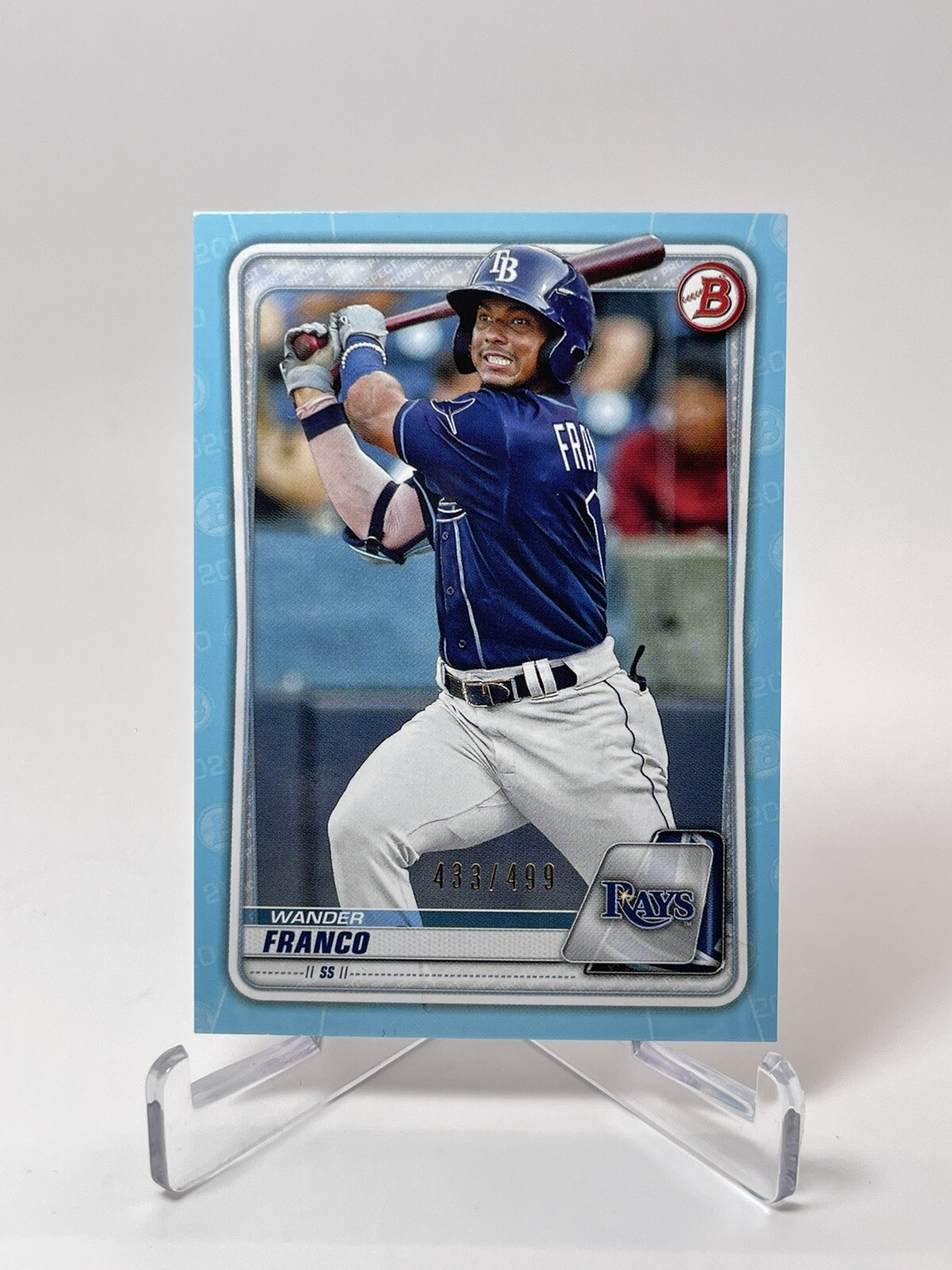Wander Franco Rays 2020 Bowman Prospects Insert Sky Blue Parallel RC /499 #BP-1