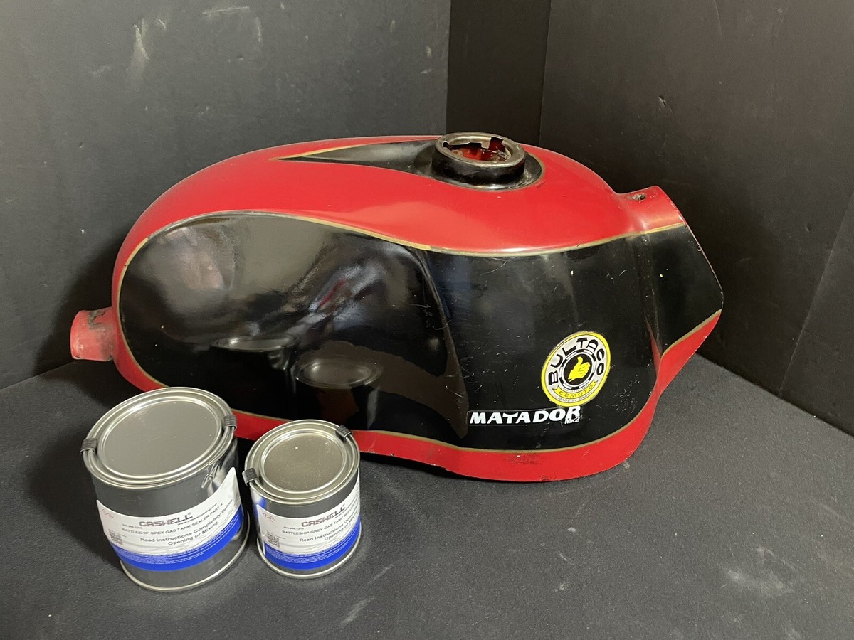 Caswell Black Gas Tank Sealer repair kit motorcycles up to 10 gallon