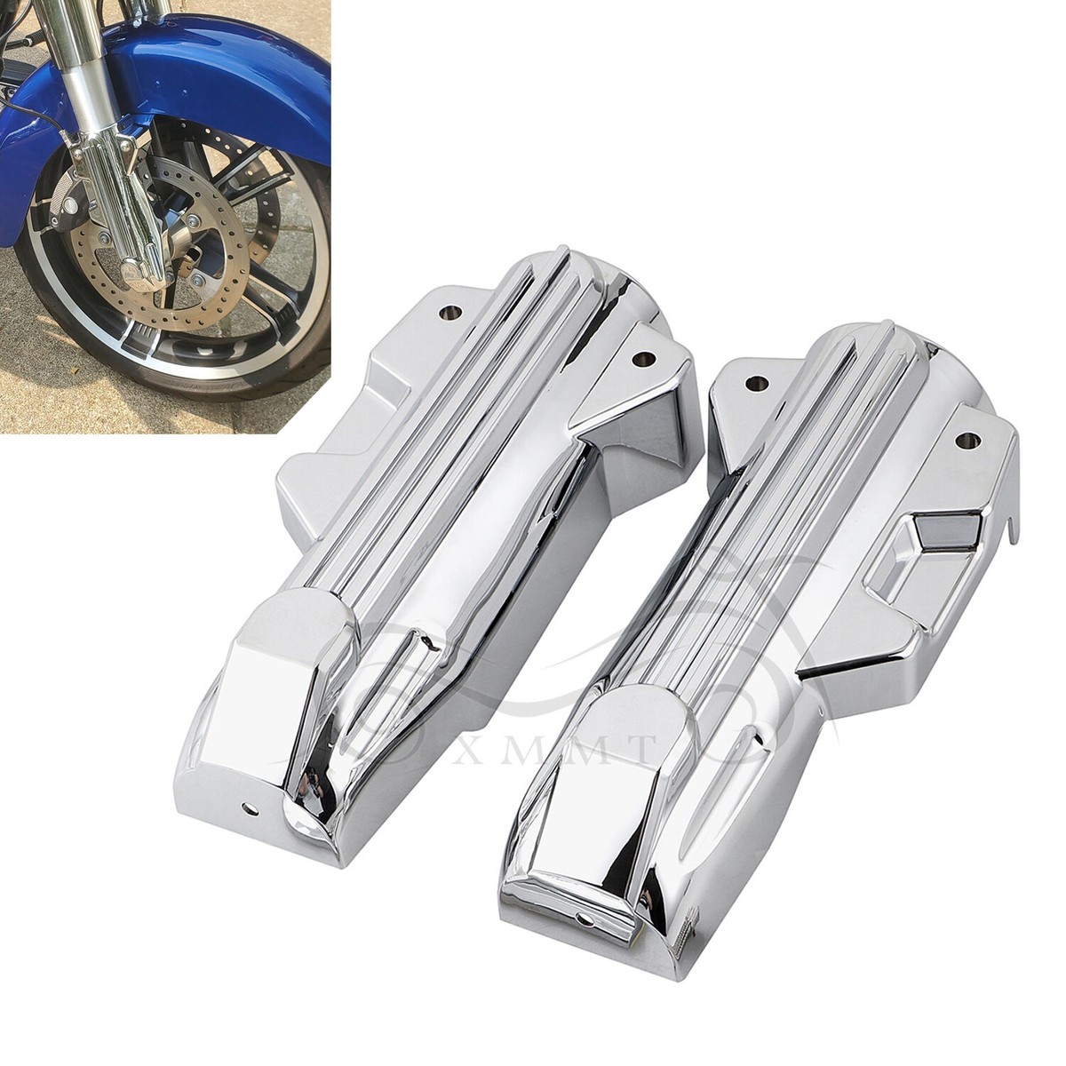 ハーレー　FOＲＫ　ＪＯＩＮＴ　COVERS Motor Chrome Lower Fork Covers For Harley Street Road Glide