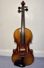 ANTIQUE 4/4 GUANERIUS del GESU COPY K.MULLER BOW WITH CASE MADE IN GERMANY
