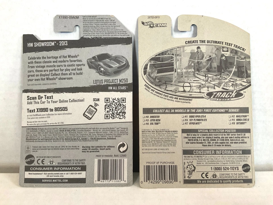 Hot Wheels LOTUS M250 лот из 2! 2001 #025 первое издание и 2013 #171 оранжевый - Изображение 4 из 4