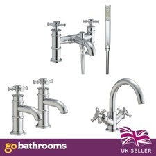 Denford Traditional Bathroom Taps Chrome Basin - Solid Brass
