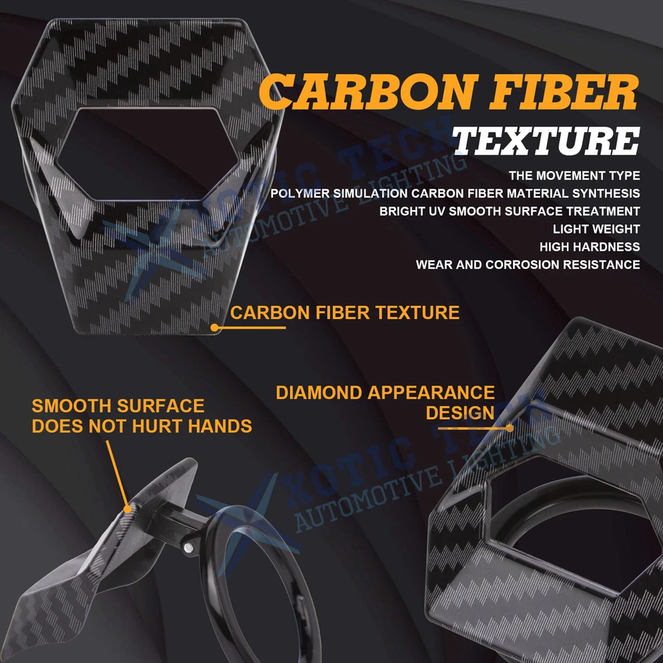 1x Fibra de Carbono Motor Arranque Parada Pulsador Interruptor Cubierta Borde Accesorios Coche Foto 2 de 4