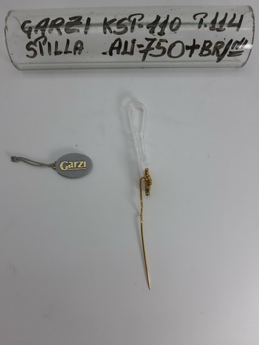 Spilla "Corona - Fiori - Farfalla" - Oro 750/Brillantini - KSP110 - Garzi - Foto 6 di 9