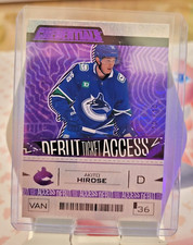 2023-24 Upper Deck Credentials Akito Hirose Purple Debut Ticket Access RC /10